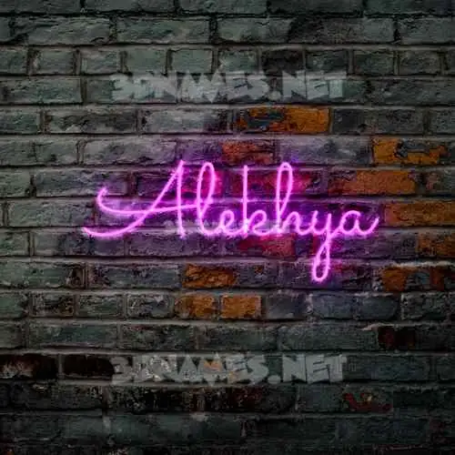 alekhya in Pink Neon style - 3D name wallpaper