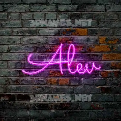 alev in Pink Neon style - 3D name wallpaper