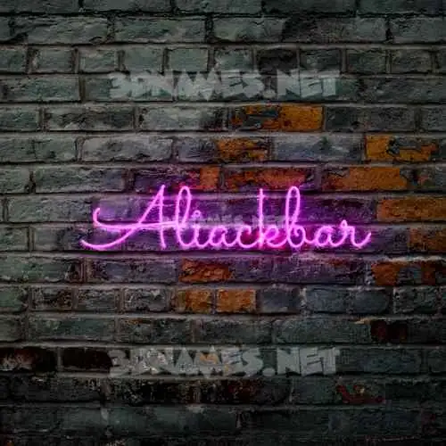 aliackbar in Pink Neon style - 3D name wallpaper