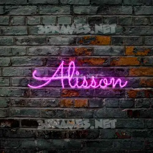 alisson in Pink Neon style - 3D name wallpaper