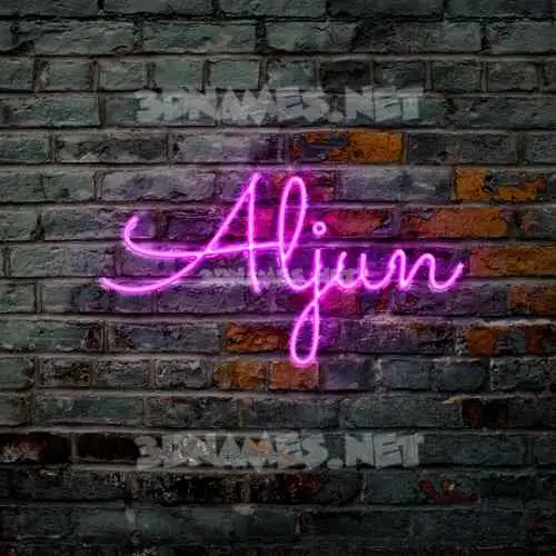 aljun in Pink Neon style - 3D name wallpaper