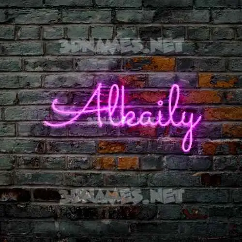 alkaily in Pink Neon style - 3D name wallpaper