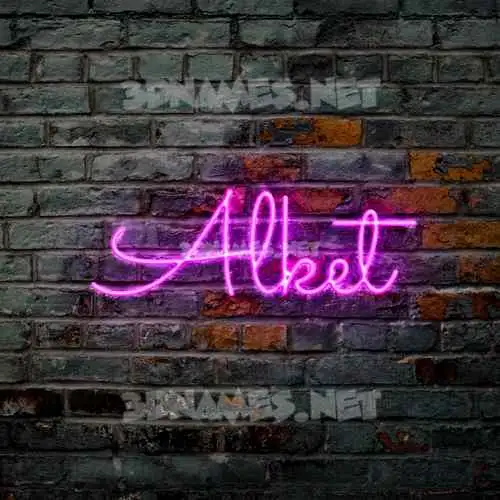 alket in Pink Neon style - 3D name wallpaper
