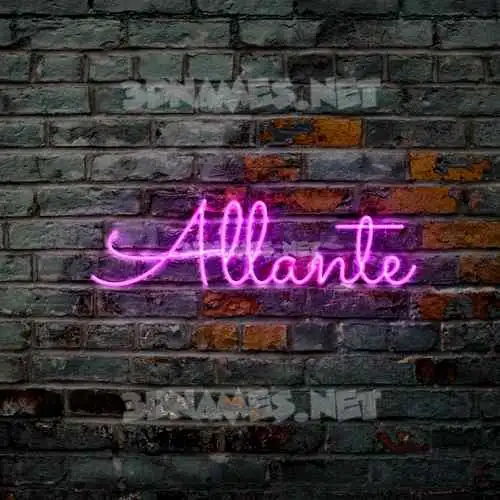 allante in Pink Neon style - 3D name wallpaper