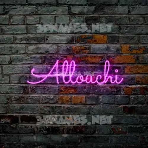 allouchi in Pink Neon style - 3D name wallpaper allouchi in Pink Neon style - 3D name wallpaper