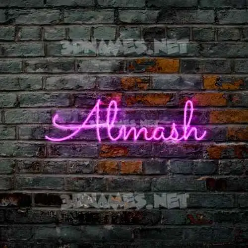 almash in Pink Neon style - 3D name wallpaper
