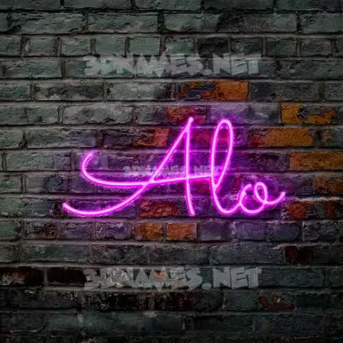 alo in Pink Neon style - 3D name wallpaper