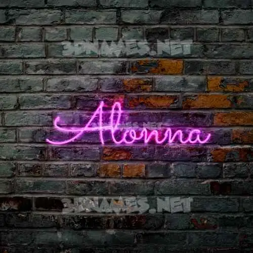 alonna in Pink Neon style - 3D name wallpaper
