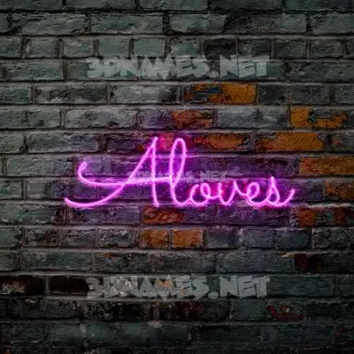 aloves in Pink Neon style - 3D name wallpaper