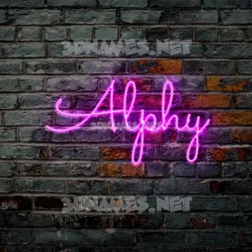 alphy in Pink Neon style - 3D name wallpaper