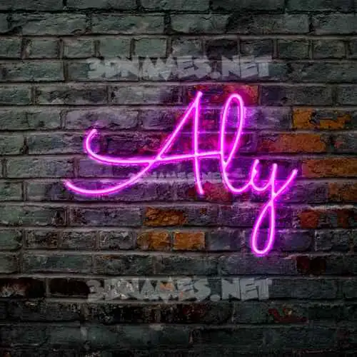aly in Pink Neon style - 3D name wallpaper