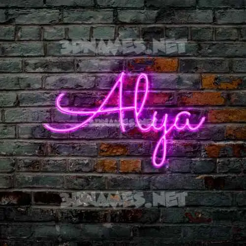 alya in Pink Neon style - 3D name wallpaper