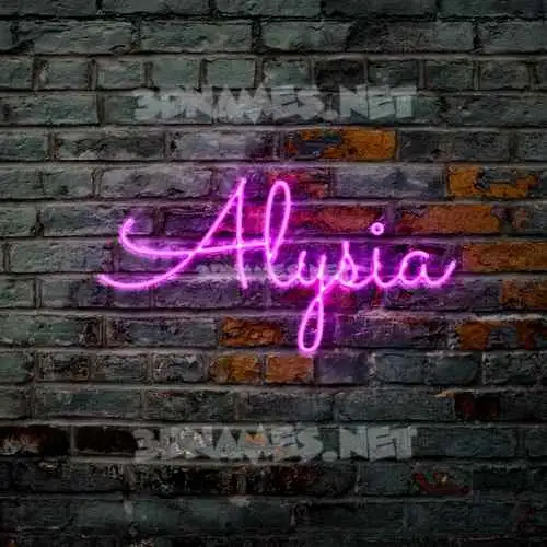 alysia in Pink Neon style - 3D name wallpaper