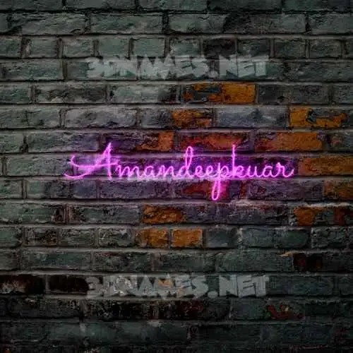 amandeepkuar in Pink Neon style - 3D name wallpaper