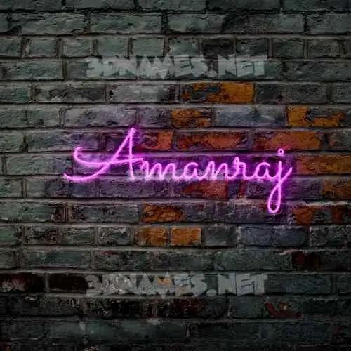 amanraj in Pink Neon style - 3D name wallpaper