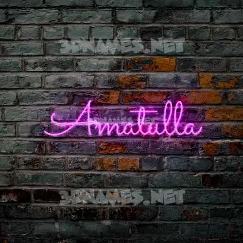 amatulla in Pink Neon style - 3D name wallpaper