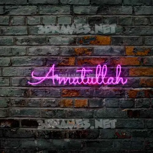 amatullah in Pink Neon style - 3D name wallpaper
