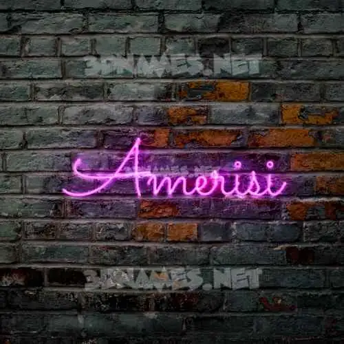 amerisi in Pink Neon style - 3D name wallpaper