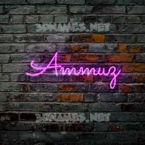 ammuz in Pink Neon style - 3D name wallpaper