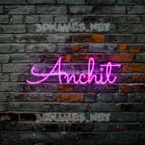 anchit in Pink Neon style - 3D name wallpaper