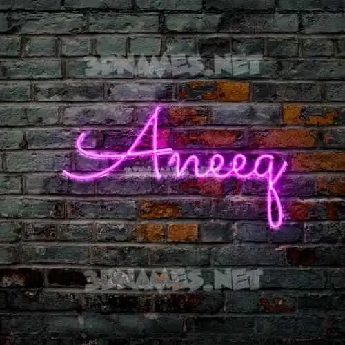 aneeq in Pink Neon style - 3D name wallpaper
