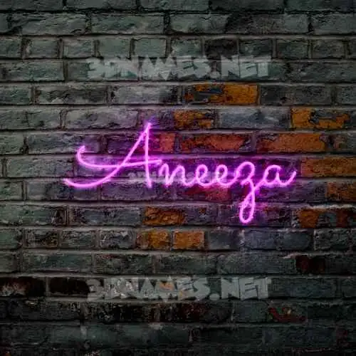 aneeza in Pink Neon style - 3D name wallpaper