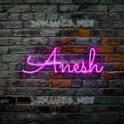 anesh in Pink Neon style - 3D name wallpaper