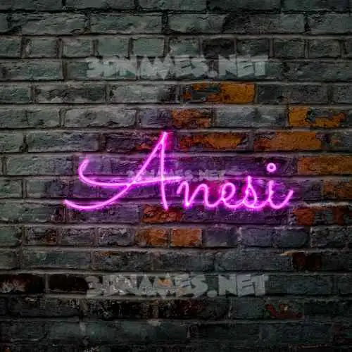 anesi in Pink Neon style - 3D name wallpaper