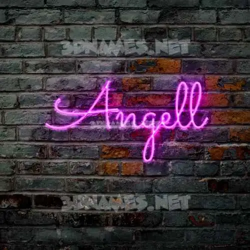 angell in Pink Neon style - 3D name wallpaper