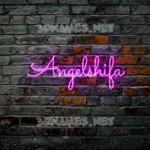 angelshifa in Pink Neon style - 3D name wallpaper