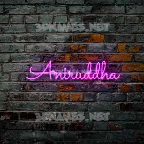 aniruddha in Pink Neon style - 3D name wallpaper