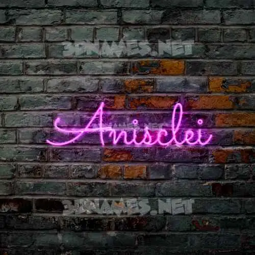 anisclei in Pink Neon style - 3D name wallpaper