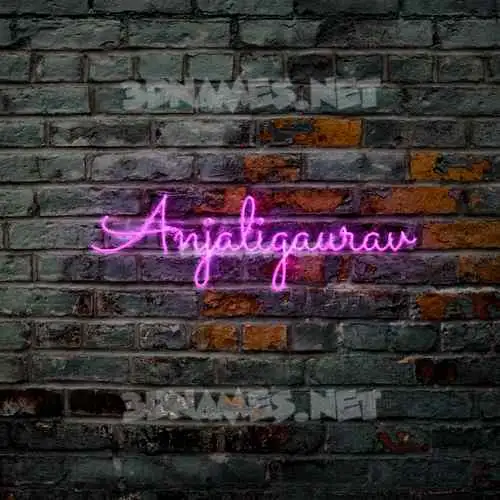 anjaligaurav in Pink Neon style - 3D name wallpaper