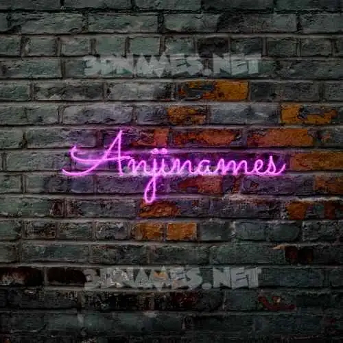 anjinames in Pink Neon style - 3D name wallpaper