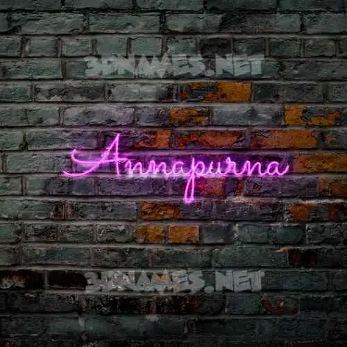 annapurna in Pink Neon style - 3D name wallpaper