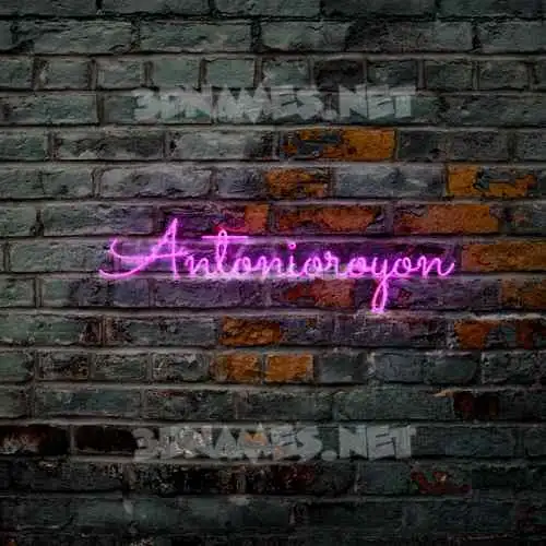 antonioroyon in Pink Neon style - 3D name wallpaper