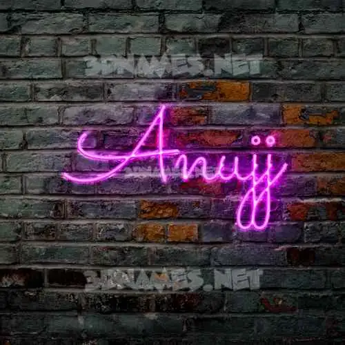 anujj in Pink Neon style - 3D name wallpaper