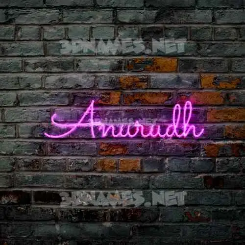 anurudh in Pink Neon style - 3D name wallpaper