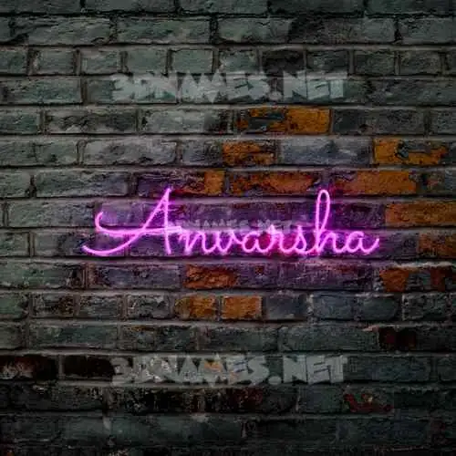 anvarsha in Pink Neon style - 3D name wallpaper
