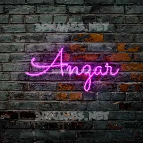 anzar in Pink Neon style - 3D name wallpaper