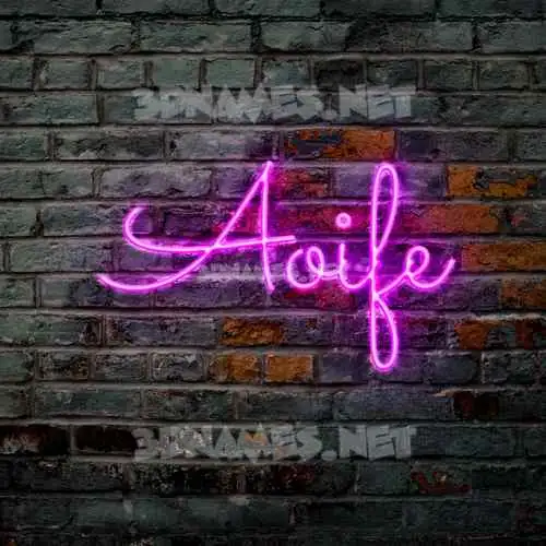 aoife in Pink Neon style - 3D name wallpaper