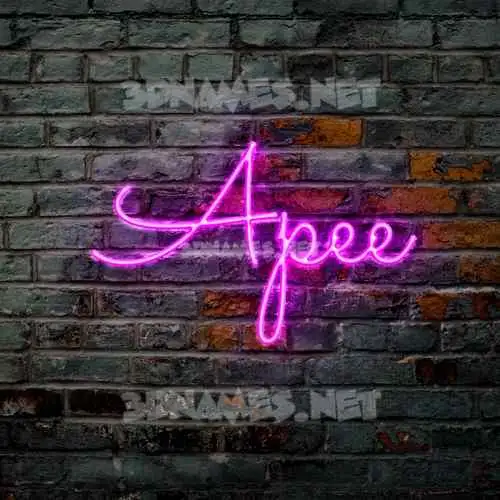 apee in Pink Neon style - 3D name wallpaper