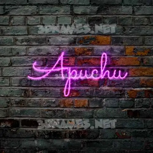apuchu in Pink Neon style - 3D name wallpaper apuchu in Pink Neon style - 3D name wallpaper