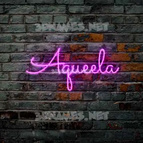 aqueela in Pink Neon style - 3D name wallpaper