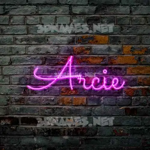 arcie in Pink Neon style - 3D name wallpaper