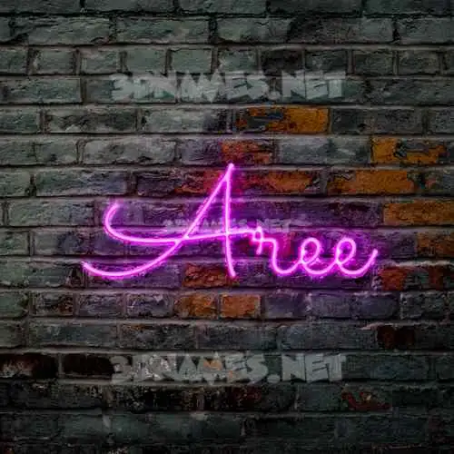 aree in Pink Neon style - 3D name wallpaper