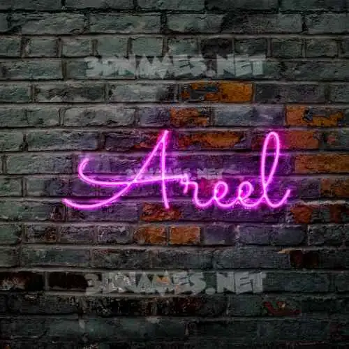 areel in Pink Neon style - 3D name wallpaper