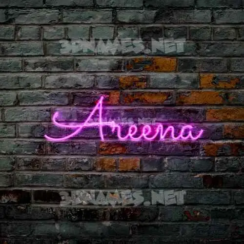 areena in Pink Neon style - 3D name wallpaper