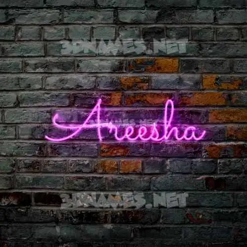 areesha in Pink Neon style - 3D name wallpaper