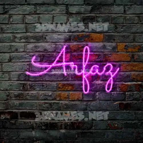 arfaz in Pink Neon style - 3D name wallpaper